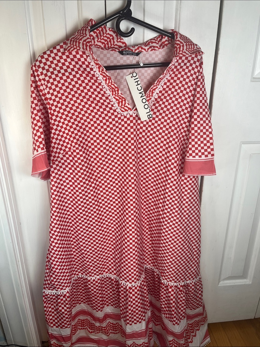 NWT SS 18-20 BloomChic Red Checkered Women's Dress